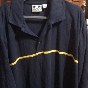 Sea Palms by Hartwell, blue polo 4XL